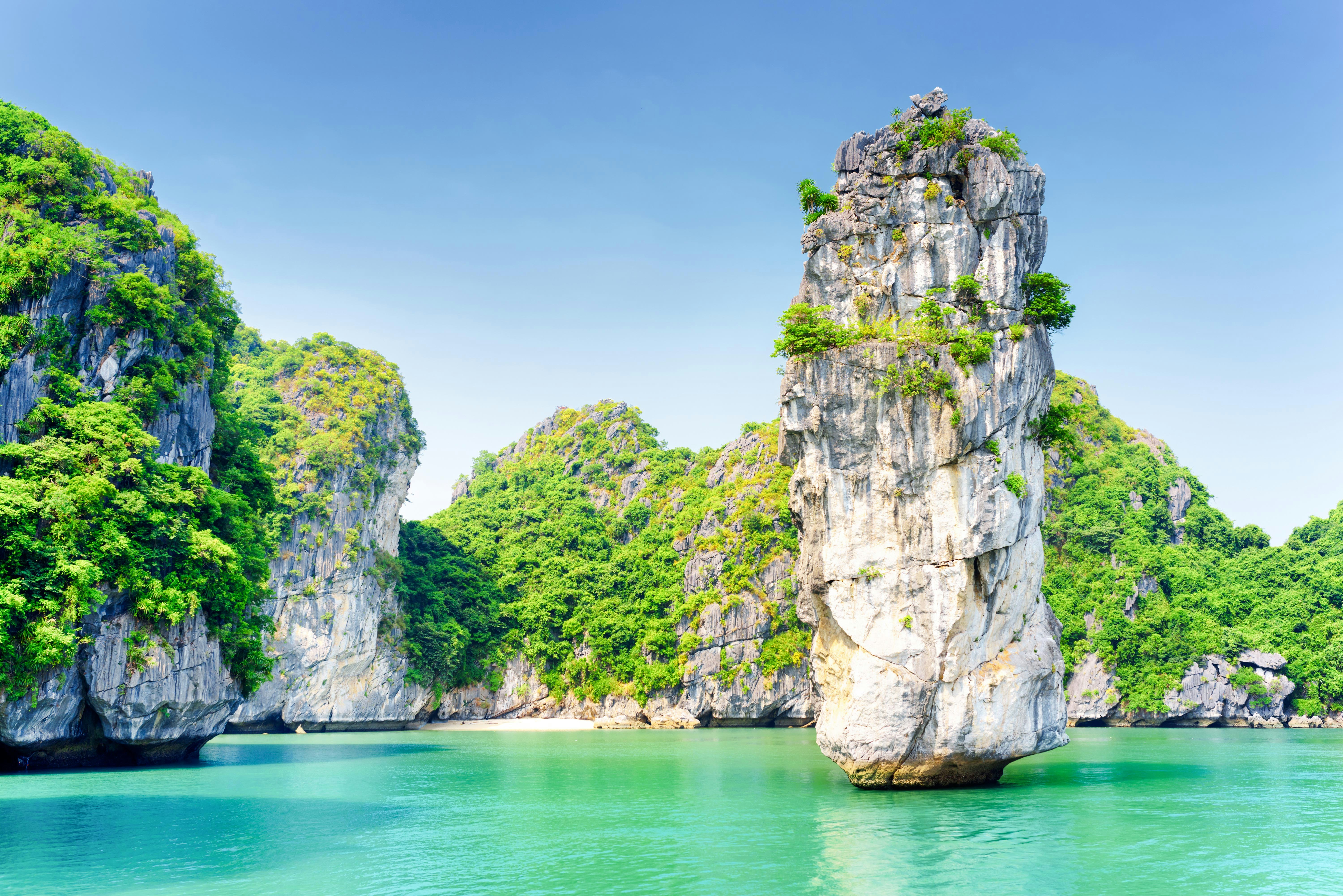 Limestone karsts in Ha Long Bay