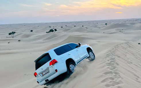 abu dhabi desert safari with 4x4 dune bashing, camel ride & bbq dinner-1