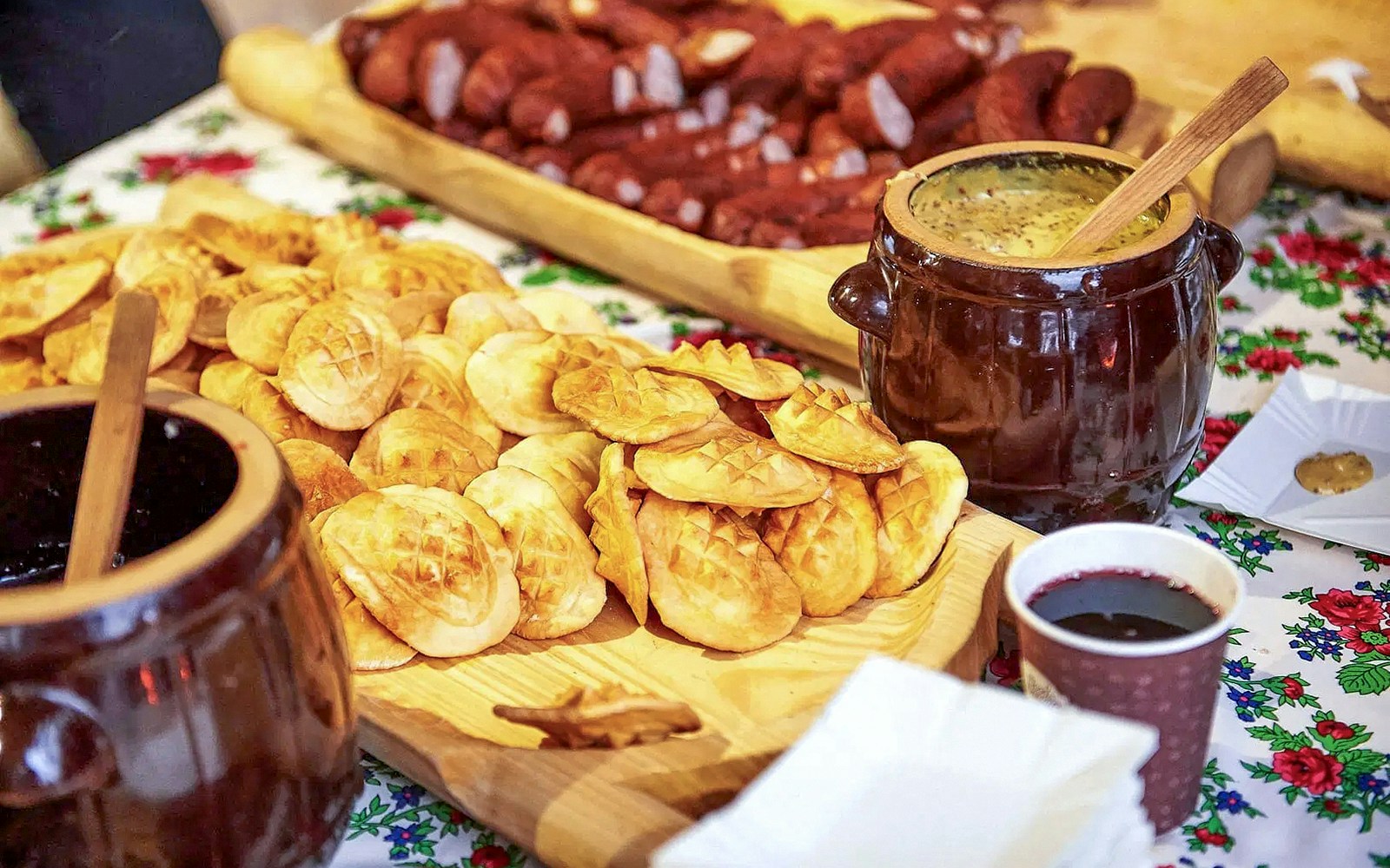 Oscypek cheese with cranberry sauce on a table during Zakopane quad biking adventure.