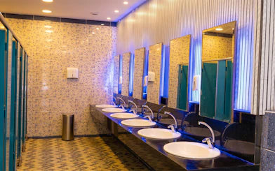 Restroom facilities on Bianca Island Utopia cruise, Hurghada.