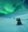 Campo con motoslitte (foreste artiche e terreni aperti nei pressi di Tromsø)