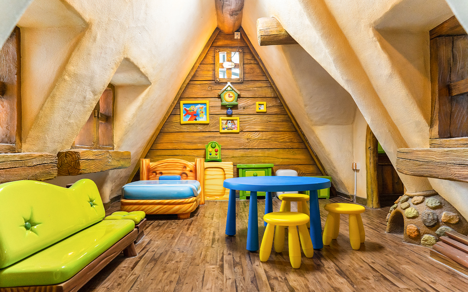 Children's playroom with colorful furniture at Pororo Park Singapore.