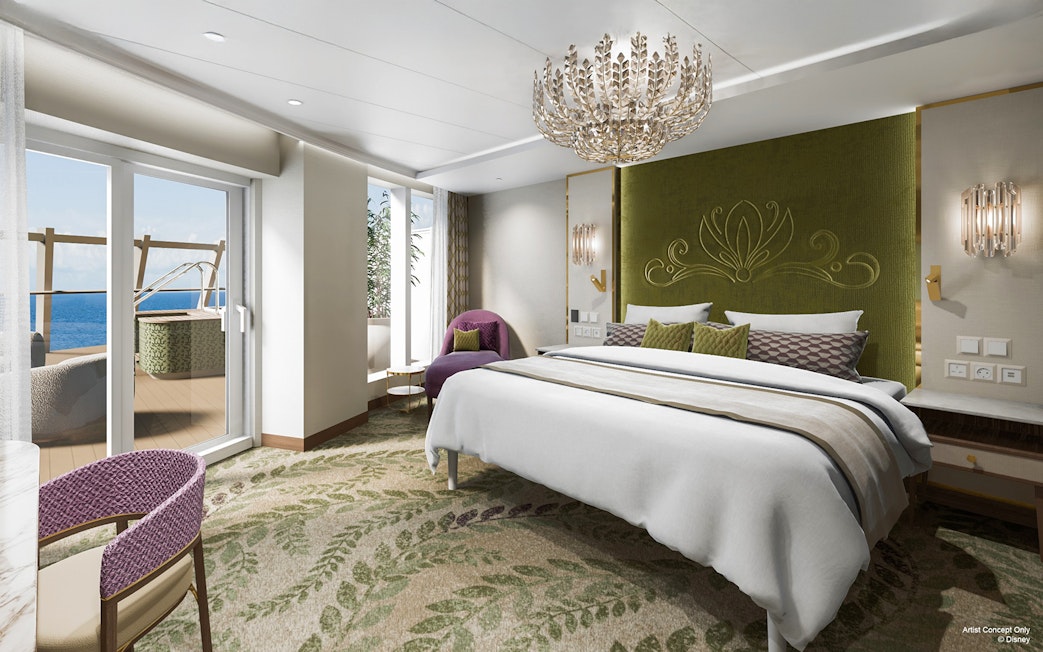 Concierge Royal Suite with oceanview verandah on Disney Adventure Cruise.