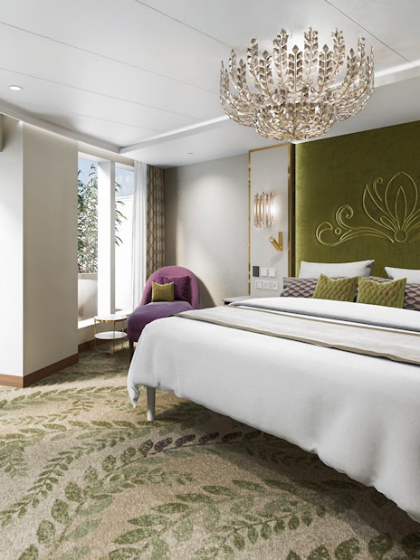 Concierge Royal Suite with oceanview verandah on Disney Adventure Cruise.