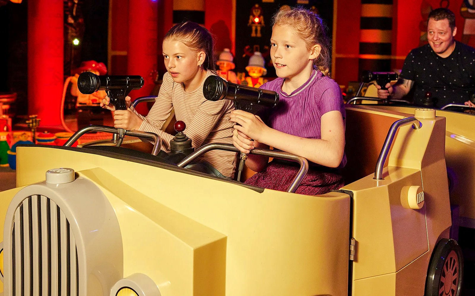 Guests on interactive ride at LEGOLAND Billund.