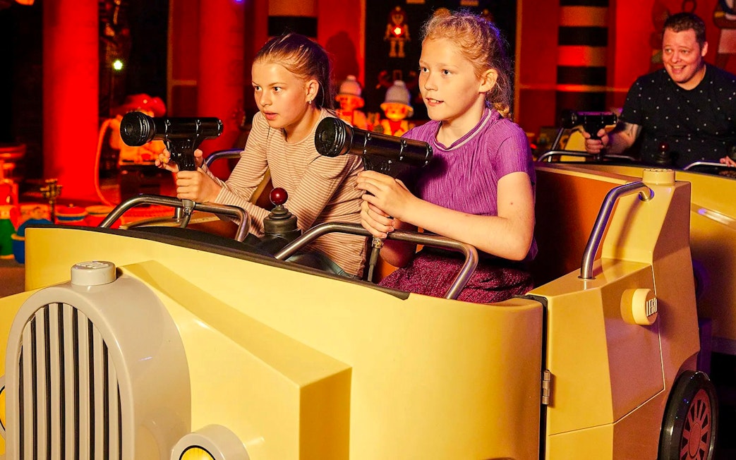 Guests on interactive ride at LEGOLAND Billund.