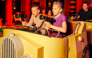 Guests on interactive ride at LEGOLAND Billund.
