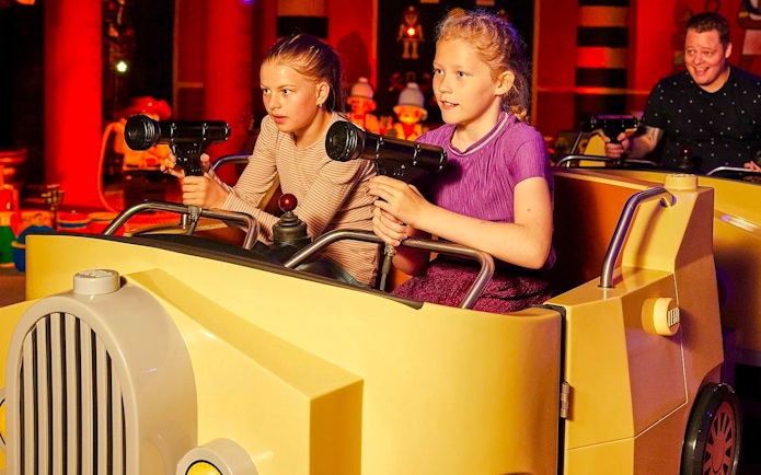 Guests on interactive ride at LEGOLAND Billund.