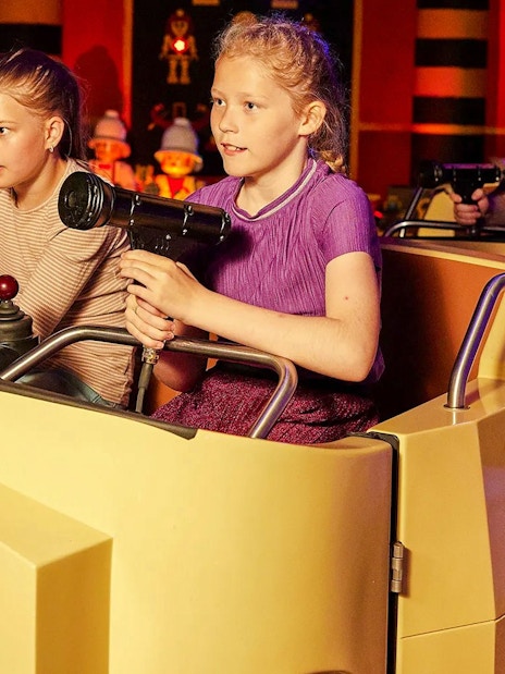 Guests on interactive ride at LEGOLAND Billund.