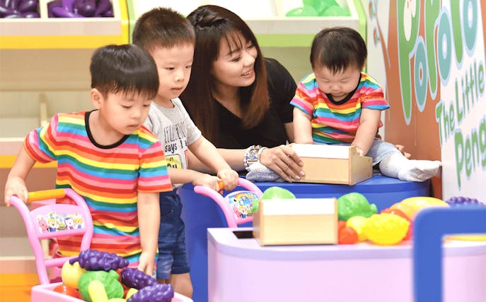 Children engaging in play activities at Pororo Park Singapore.