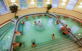 Visitors relaxing in the thermal pool at Dandar Spa.