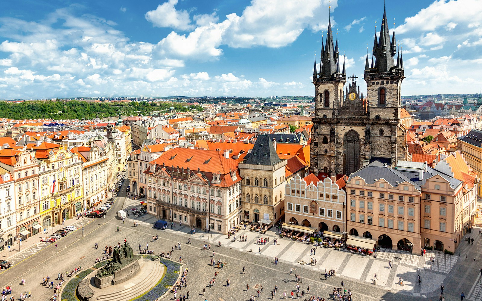 op view of Old Town Square, Prague