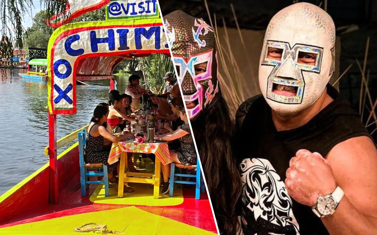 Combo: Xochimilco Boat Tour with Tacos & Drinks + Arena Mexico Lucha Libre Wrestling Tour