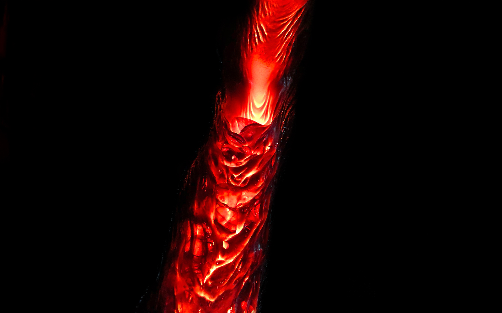 Molten lava flow at a show in Reykjavik, Iceland.