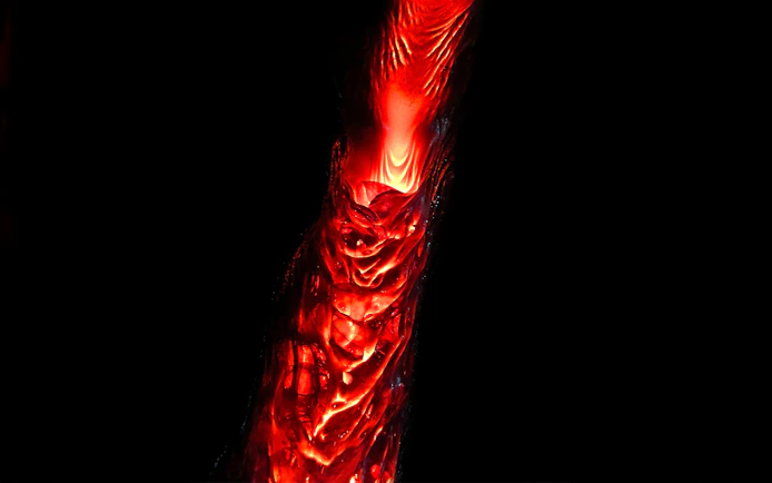 Molten lava flow at a show in Reykjavik, Iceland.