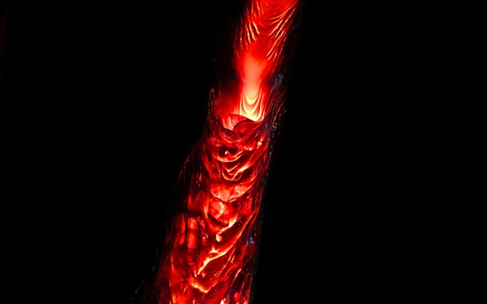 Molten lava flow at a show in Reykjavik, Iceland.