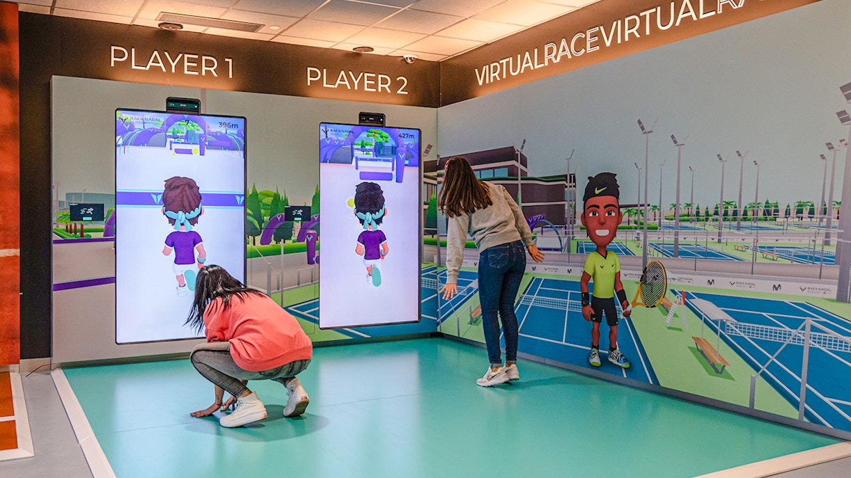 Interactive virtual race game at Rafa Nadal Museum Xperience.