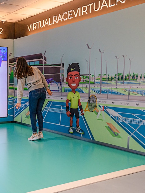 Interactive virtual race game at Rafa Nadal Museum Xperience.