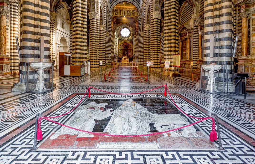 The Four Virtues panel on Siena Cathedral Floor