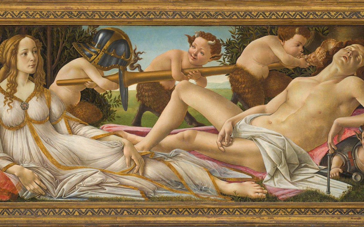 Botticelli's Mars and Venus painting at National Gallery London.