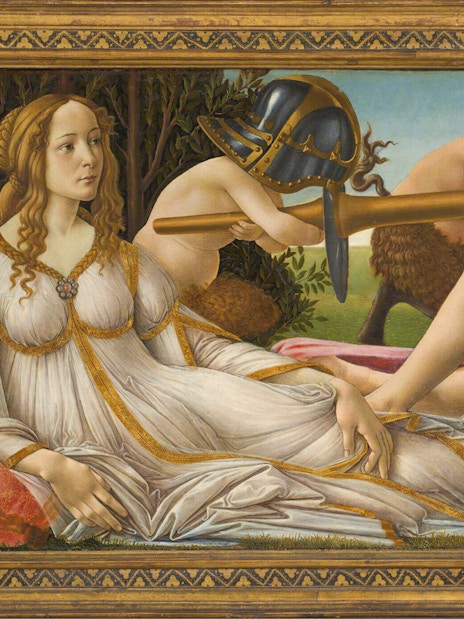 Botticelli's Mars and Venus painting at National Gallery London.