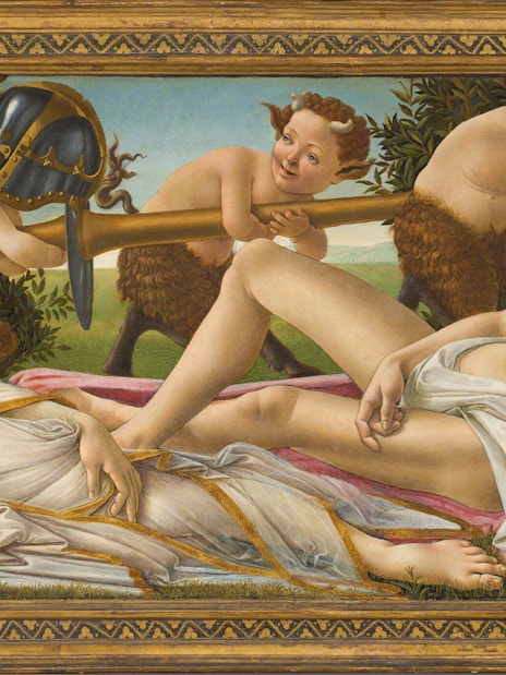 Botticelli's Mars and Venus painting at National Gallery London.