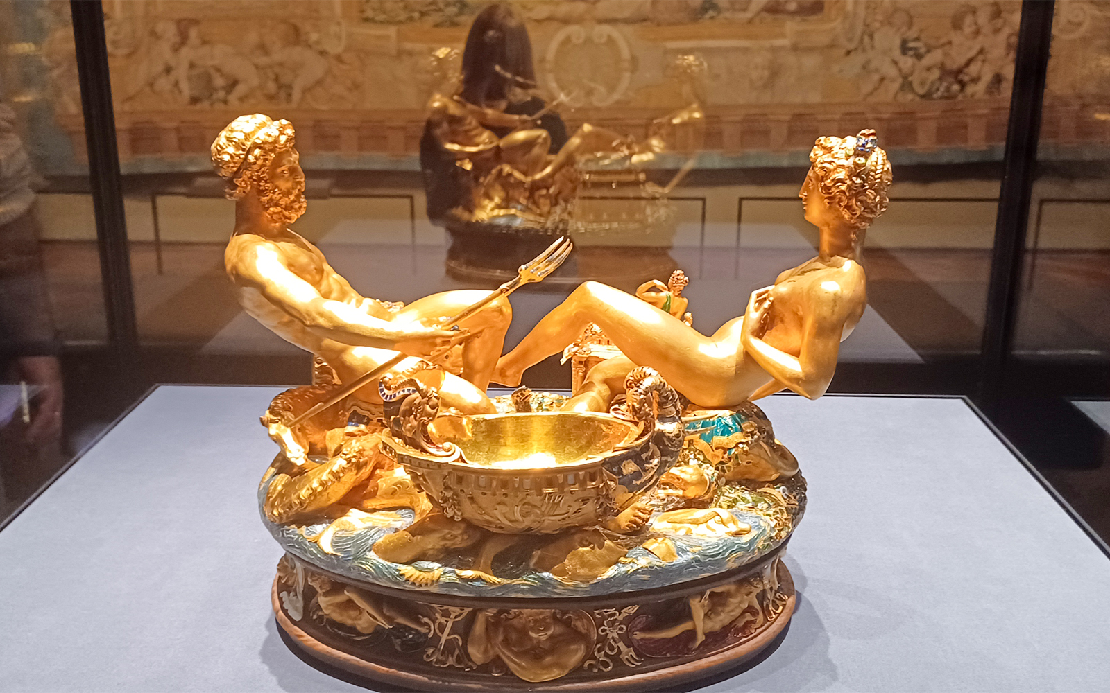 The Saliera sculpture by Cellini at Kunsthistorisches Museum, Vienna.