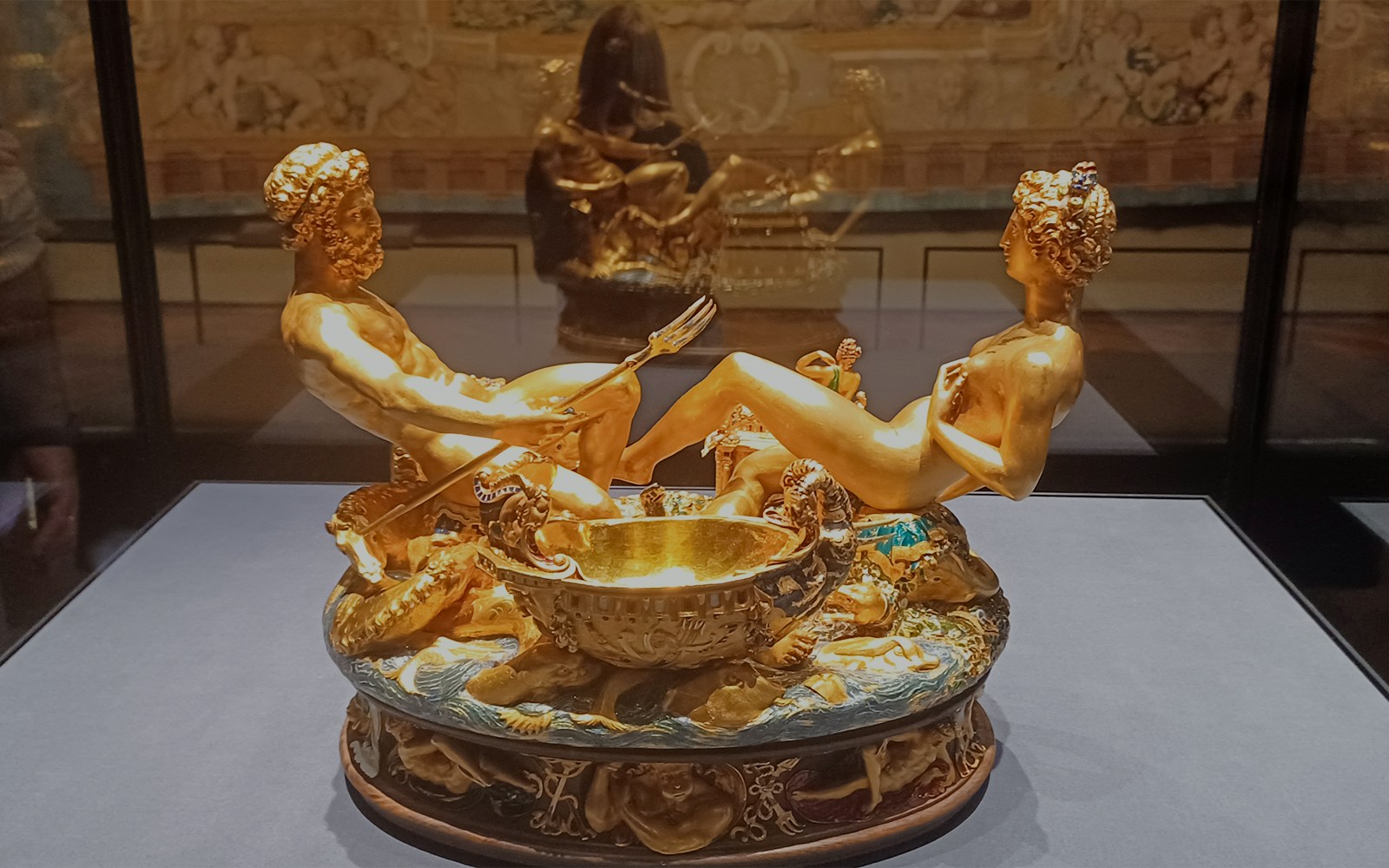 The Saliera sculpture by Cellini at Kunsthistorisches Museum, Vienna.