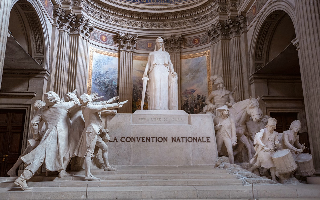 Statue of La Convention Nationale inside the Pantheon, Paris.