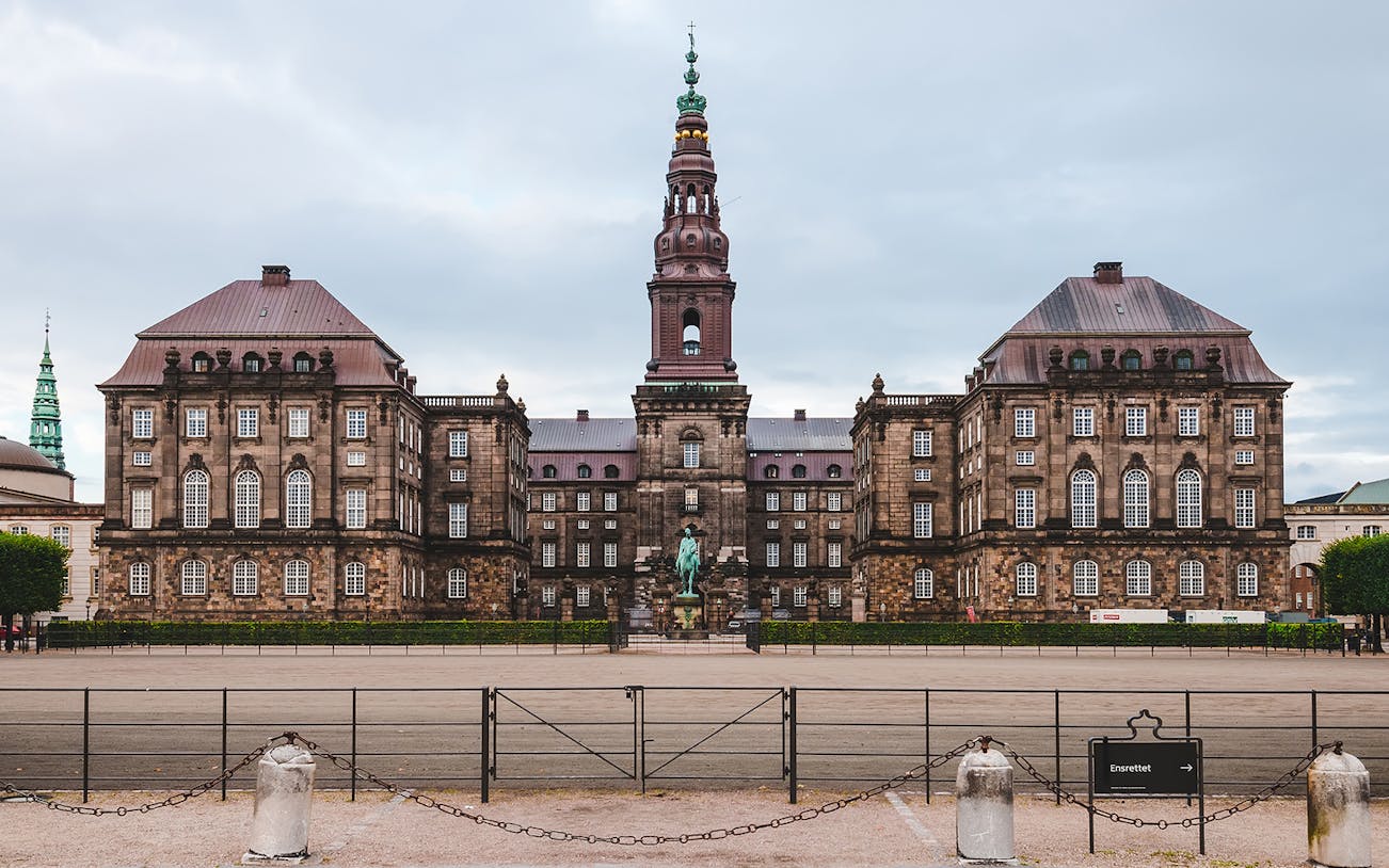 Christiansborg Palace exterior, site of murder mystery self-guided experience in Copenhagen.