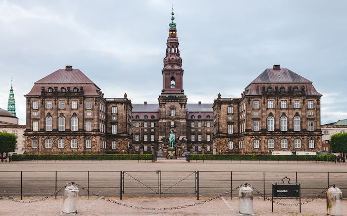 Christiansborg Palace exterior, site of murder mystery self-guided experience in Copenhagen.