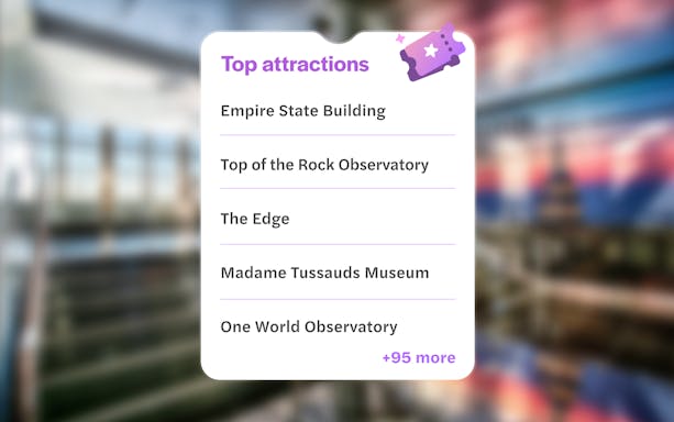 New York Sightseeing Flex Pass attractions list including Empire State Building and more.
