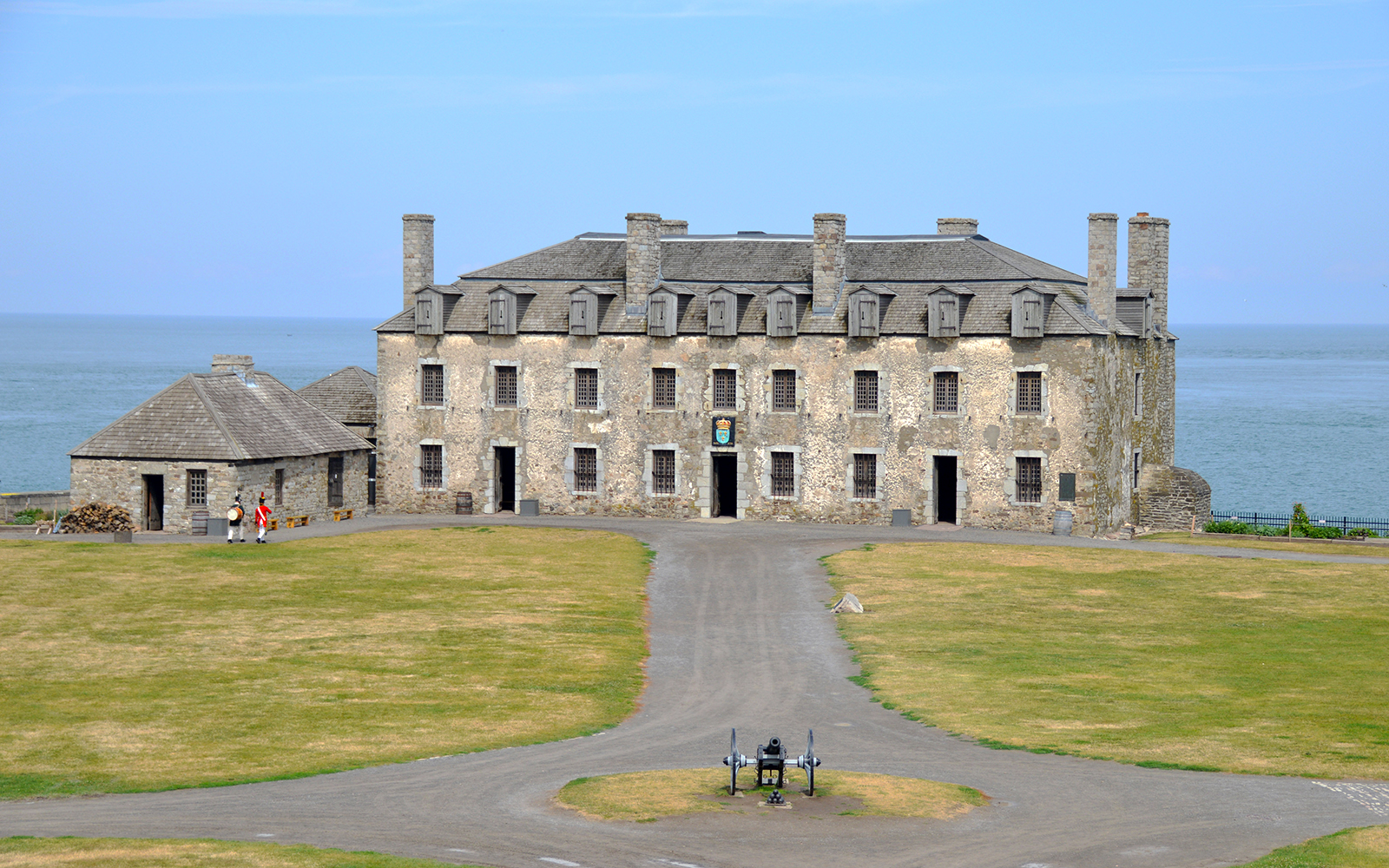 Old Fort Niagara with snow-covered grounds near Niagara Falls in March.