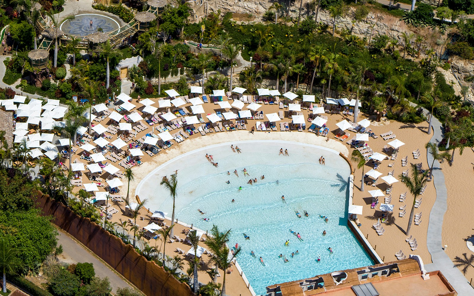 aerial view of beach at siam park