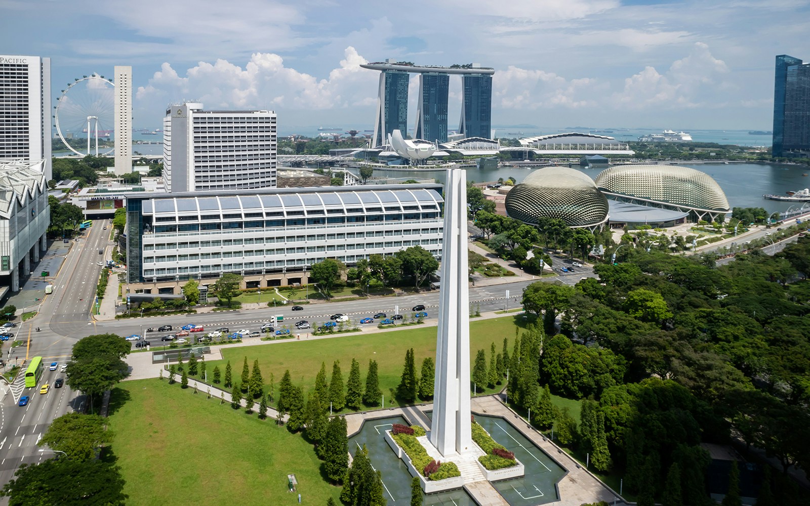 Marina Bay view from the Padang field