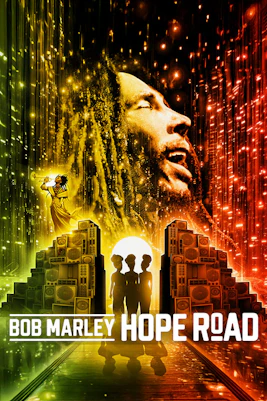 Bob Marley The Show poster with vibrant colors and musical elements, Vegas Show