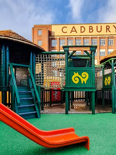 African Adventure Play Area with slide and climbing structures at Cadbury World.