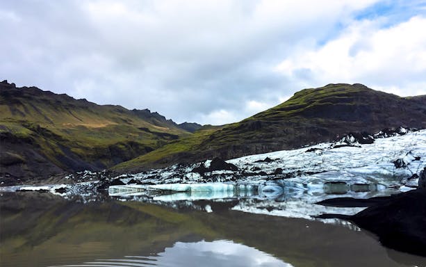 Glacier and lava fields in Southern Iceland's South Coast tour.