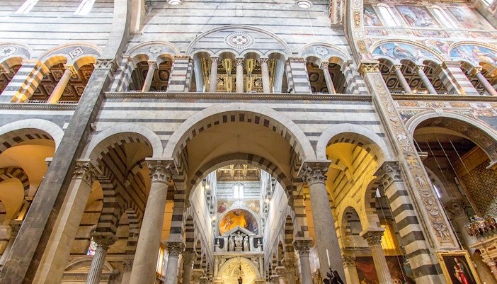 Pisa cathedral interior view, Italy