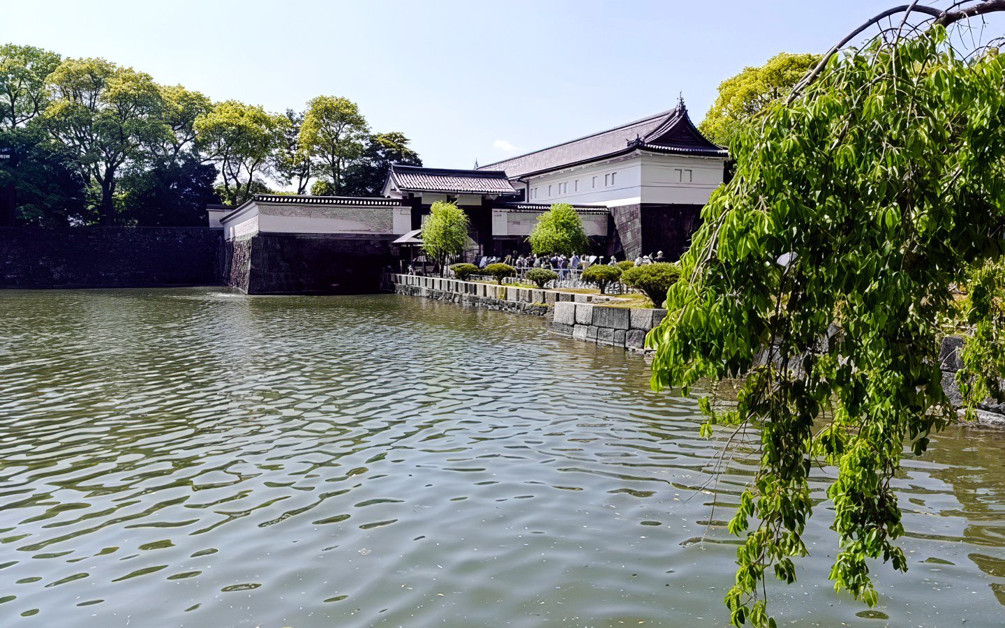 Imperial Palace moat and traditional architecture in Tokyo, Japan.