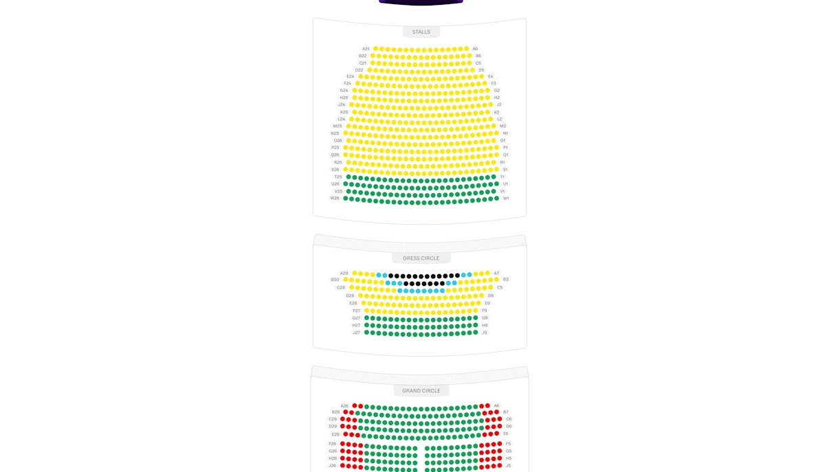 Gielgud Theatre seating plan image
