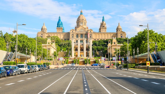 Museu Nacional d'Art de Catalunya facade in Barcelona, showcasing Catalan art and architecture.