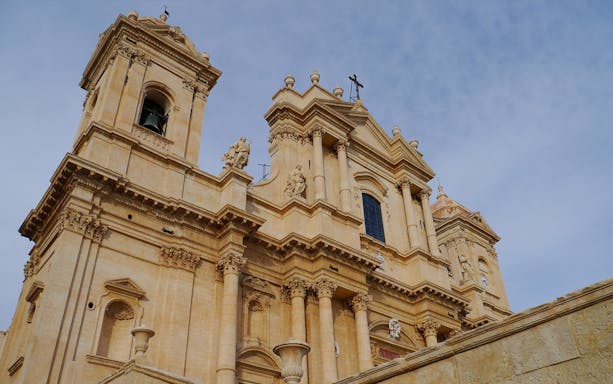 Baroque architecture of Noto Cathedral in Sicily, Italy.