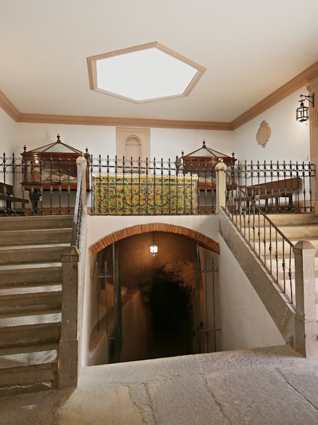 Staircase leading to Holy Caves at Sacromonte Abbey, Granada, Andalusia, Spain.