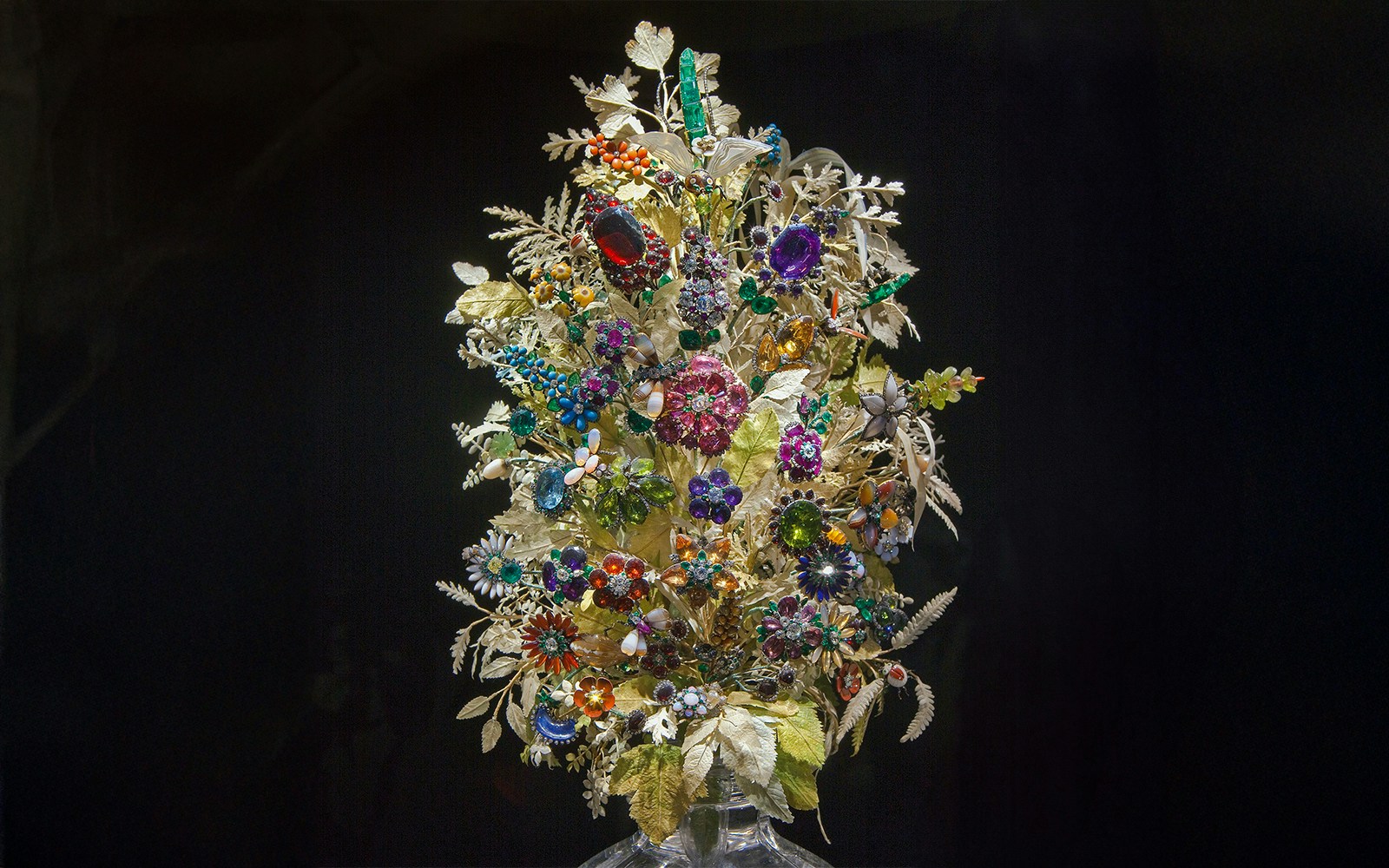 Gemstone bouquet exhibit at Natural History Museum, Vienna.