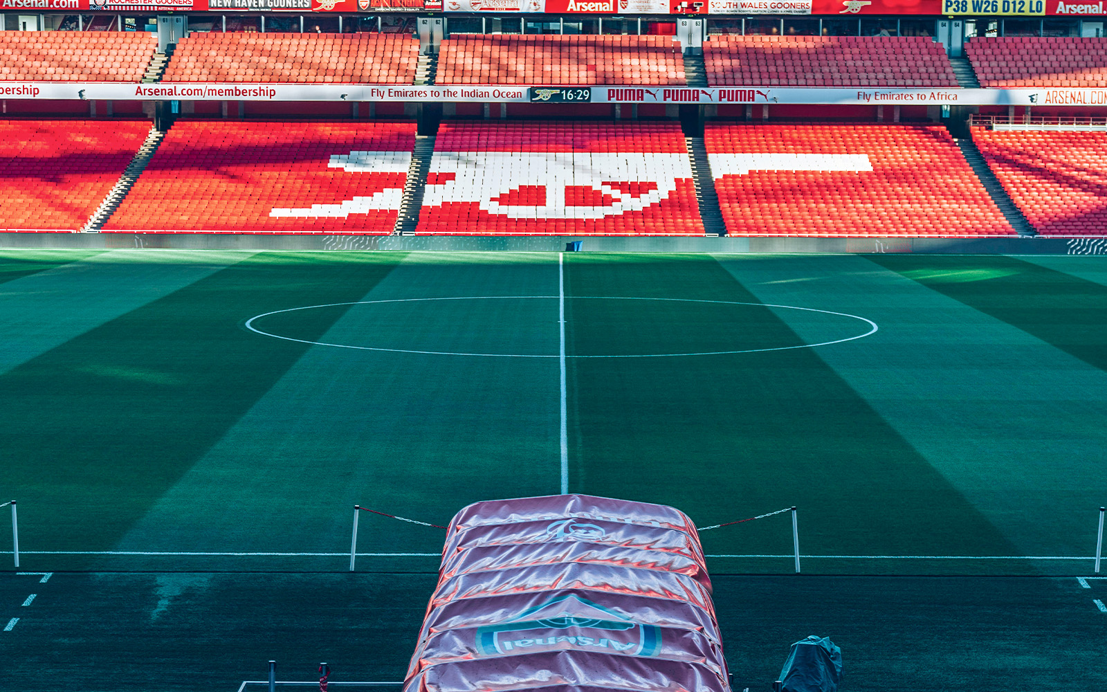 Away dugout at the Emirates Stadium, London