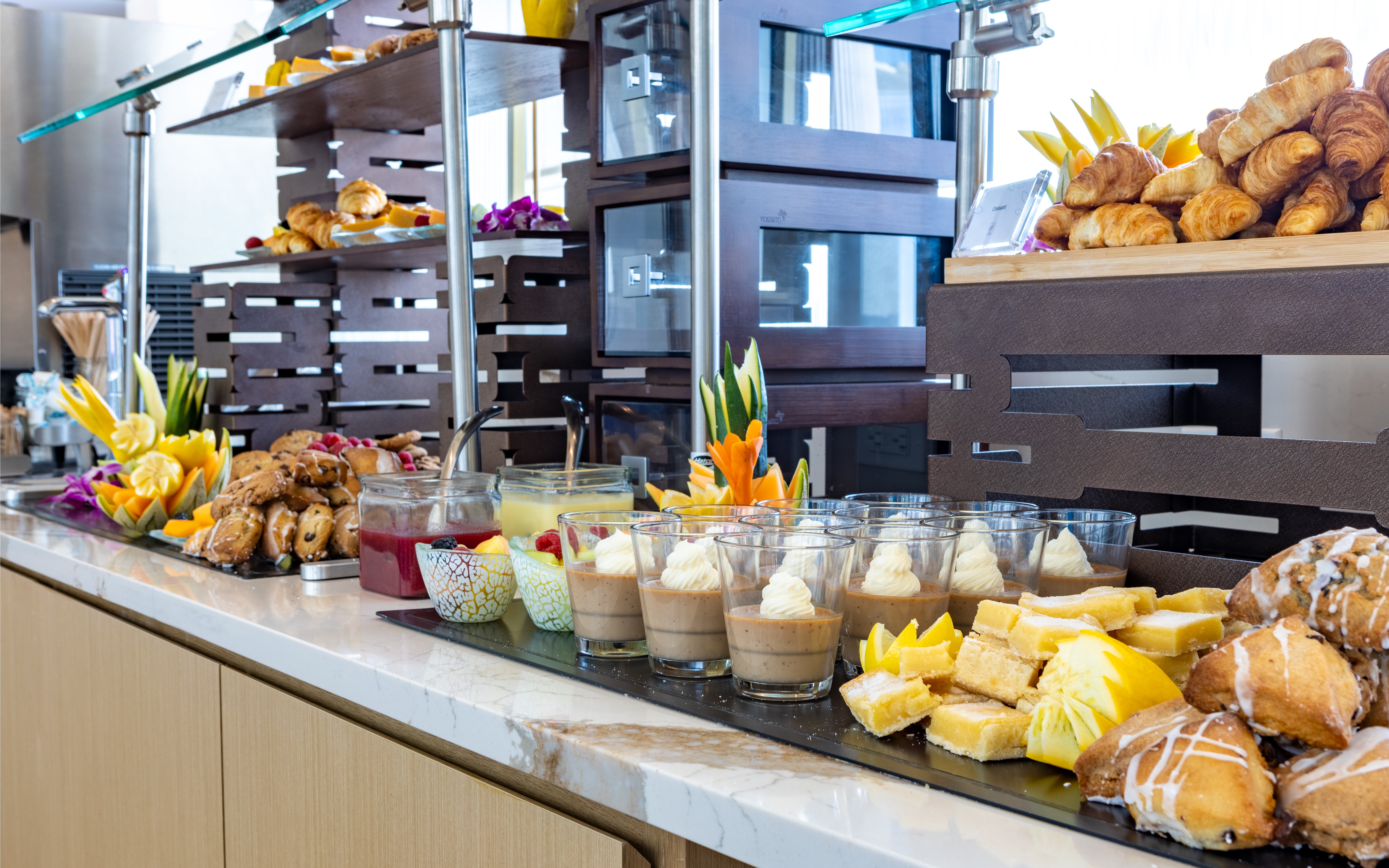 Pastries and desserts at Pantry Plaza Premium Lounge, Orlando Airport Terminal C.