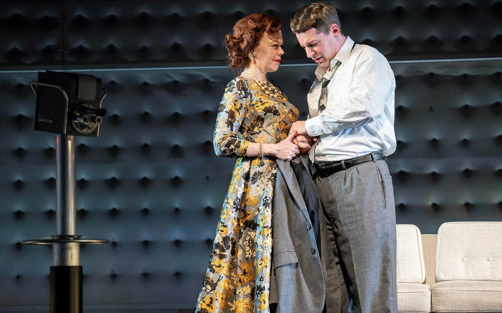 Sean Hayes performing in "Good Night, Oscar" at a New York theater.