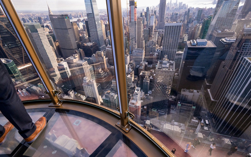 View of New York City skyline from Top of the Rock Observation Deck.