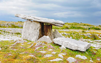 Ancient stone dolmen at Burren National Park, Ireland.